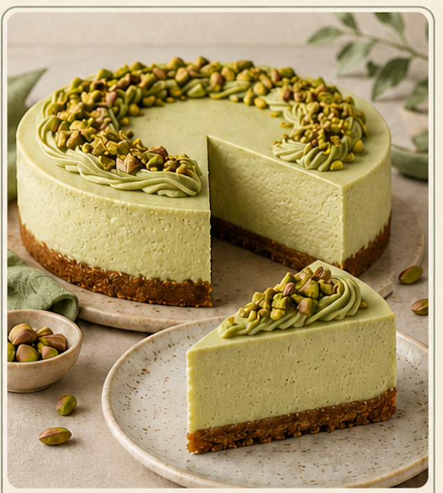 Whole Pistachio Cheesecake.
