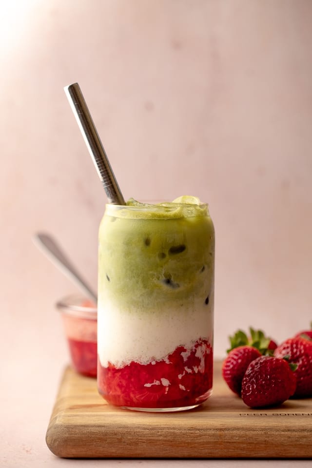 Iced Strawberry Matcha Latte.